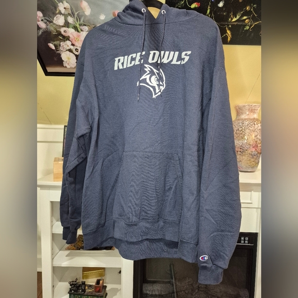 Champion Dark Blue Rice Owls Men's Hoodie - Picture 1 of 4